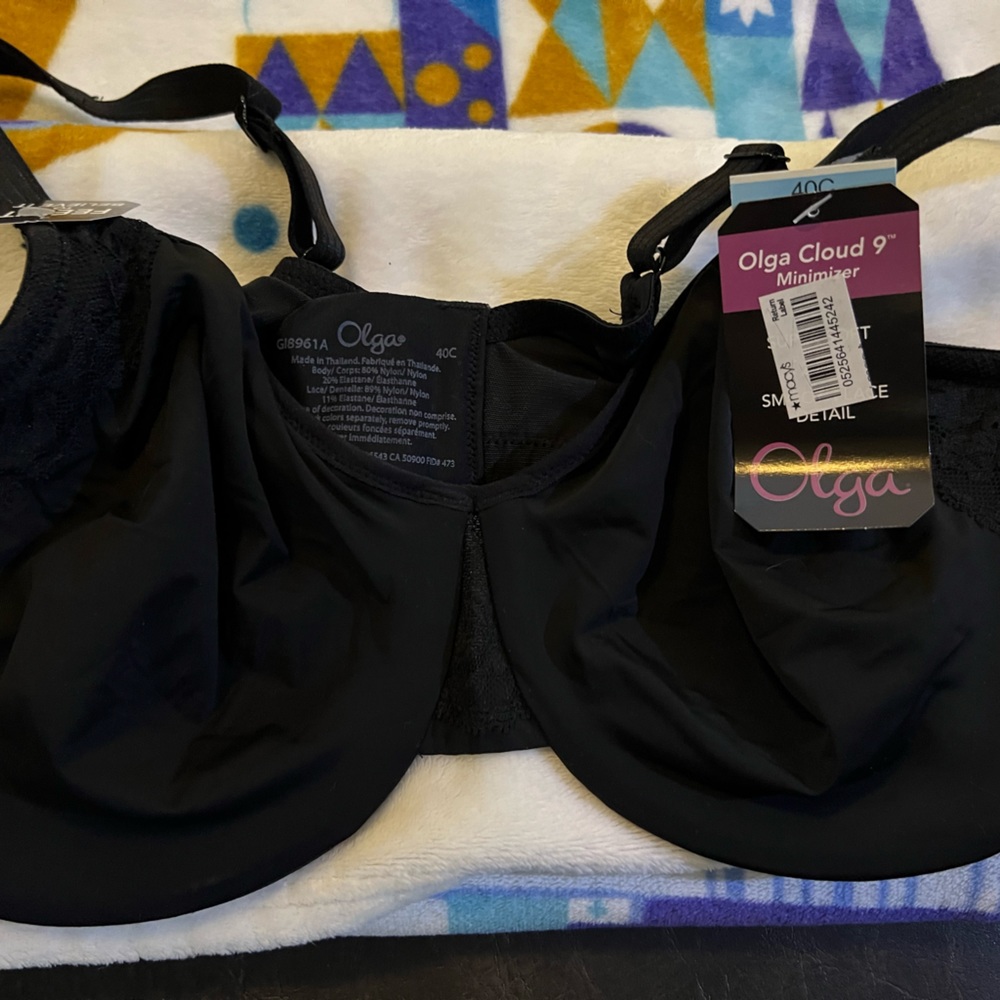 Black Olga underwire bra